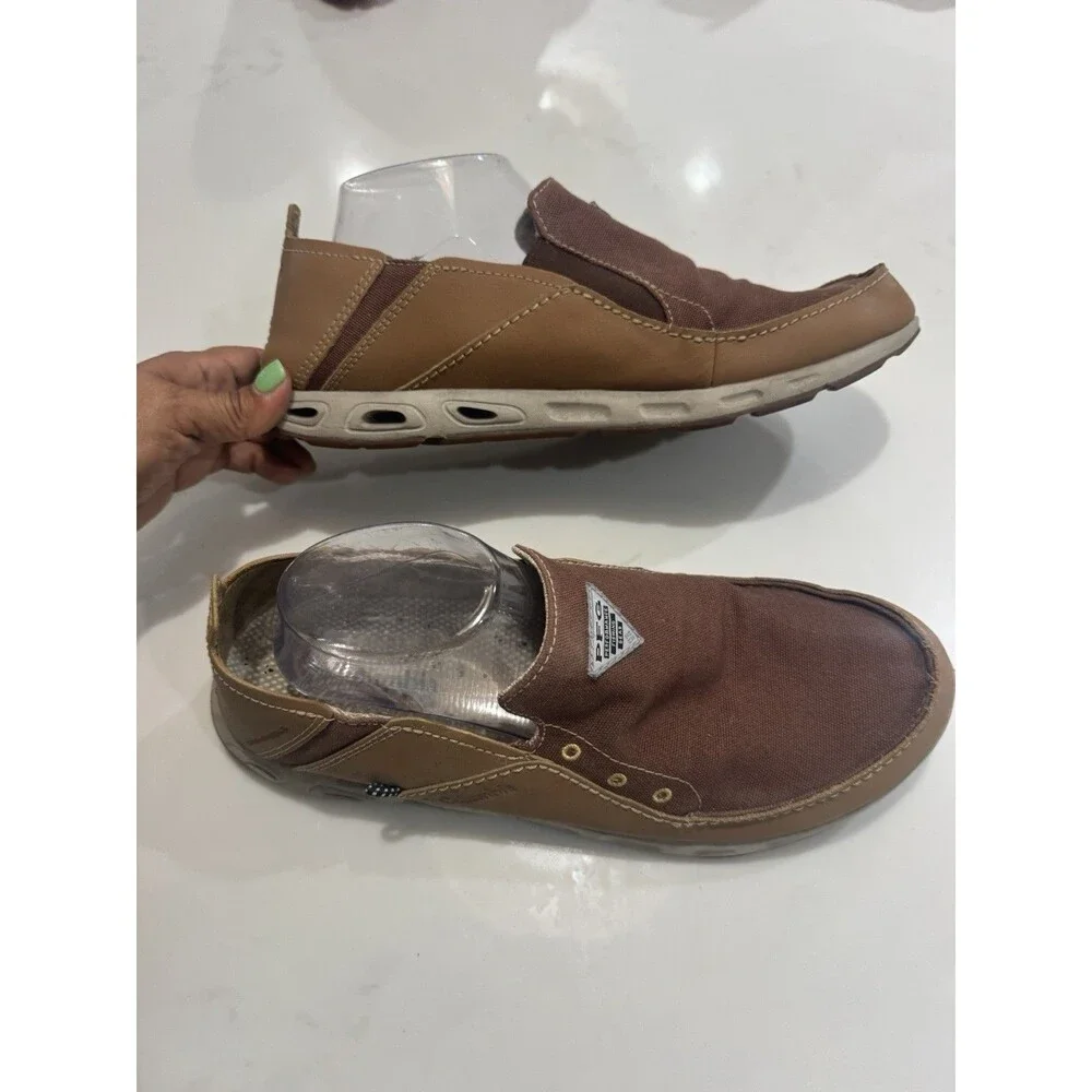 Columbia PFG Bahama Vent Relaxed Slip On Boat Shoes Men’s 12 Brown Tan Fishing..